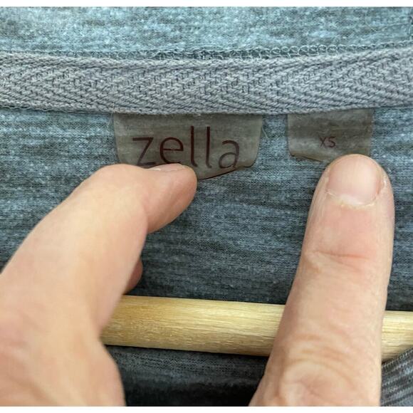 Zella Women's XS Gray Heathered Athletic V-Neck Hoodie - Picture 4 of 8